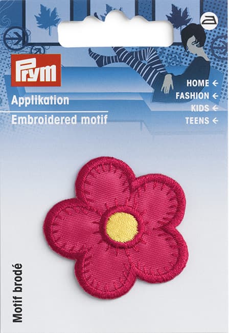Аппликация Цветок ярко-розовый 40х40мм undefined