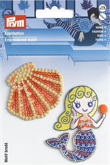 Аппликация Русалка и ракушка 60х45мм, 45х55мм undefined
