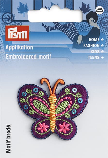 Аппликация Бабочка разноцветная 35х42мм undefined