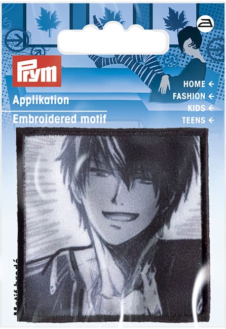 Аппликация Юноша черный/белый 55х55мм undefined