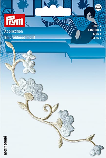 Аппликация Гирлянда из цветов, белый/кремовый undefined