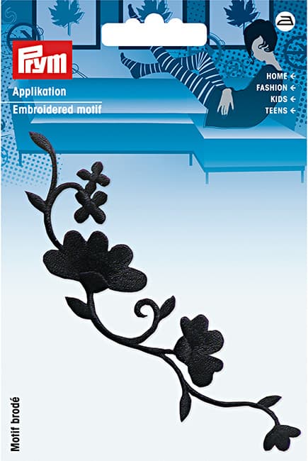 Аппликация Гирлянда из цветов, черный undefined