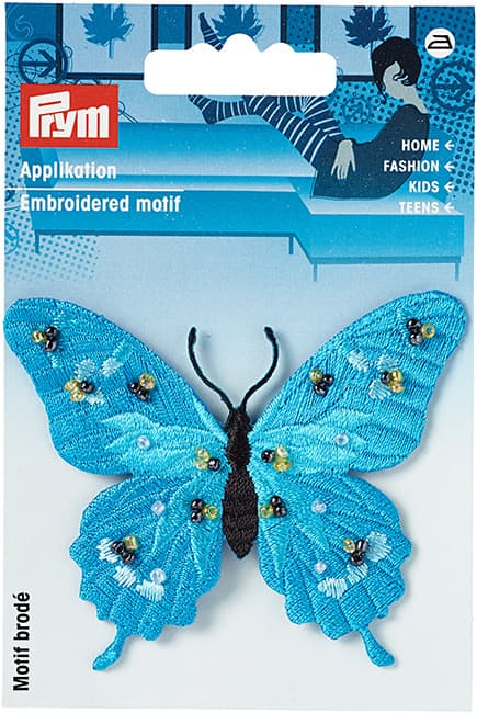 Аппликация Бабочка с паетками, бирюзовый undefined
