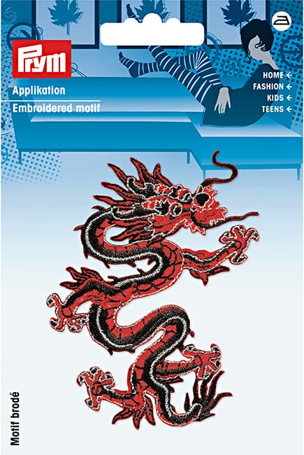 Аппликация Дракон, красный/черный undefined