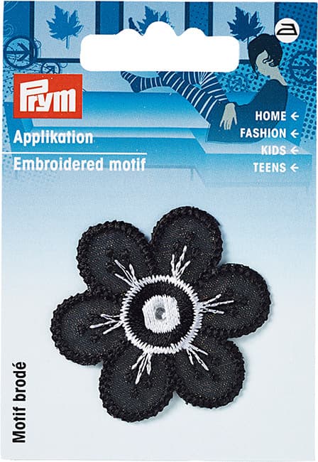 Аппликация Цветок черный/белый undefined
