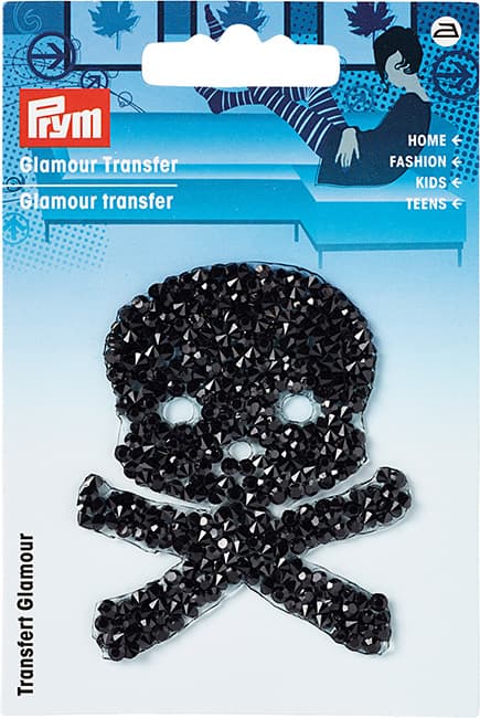 Аппликация Череп черный из страз 60х65мм undefined