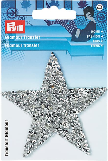 Аппликация Звезда из страз серебристая 75х75мм undefined