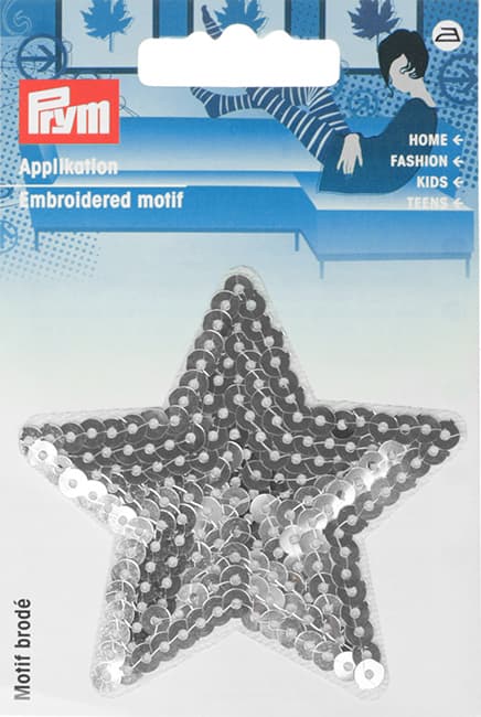 Аппликация Звезда серебристая из пайеток 73х72мм undefined