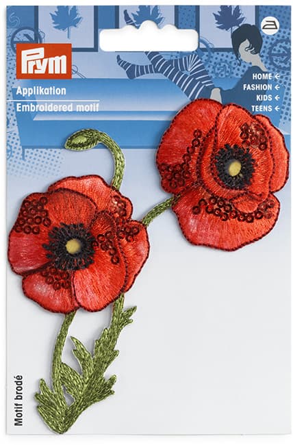 Аппликация Маки с пайетками 122х85мм undefined