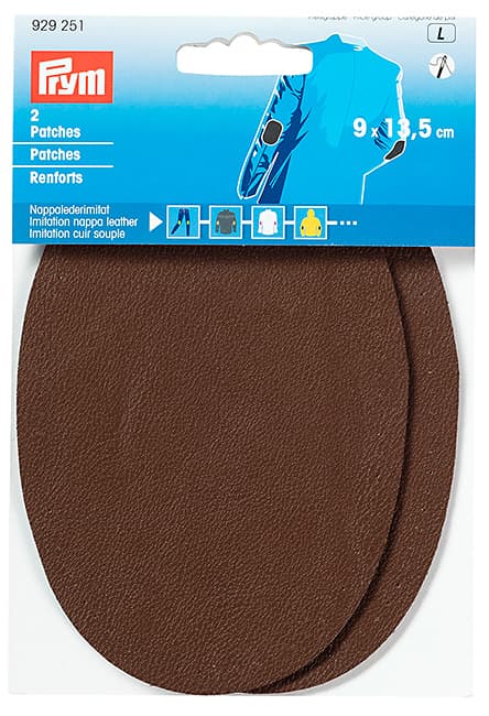 Заплатки из искусственной кожи пришивные 9х13,5см (2 шт) темно-коричневые undefined