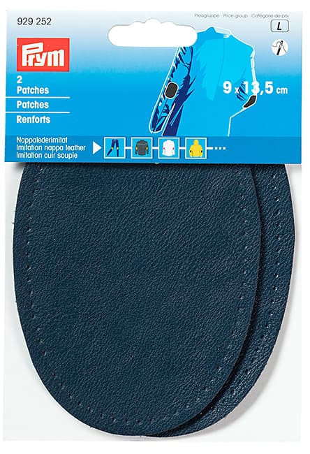 Заплатки из искусственной кожи пришивные 9х13,5см (2 шт) темно-синие undefined