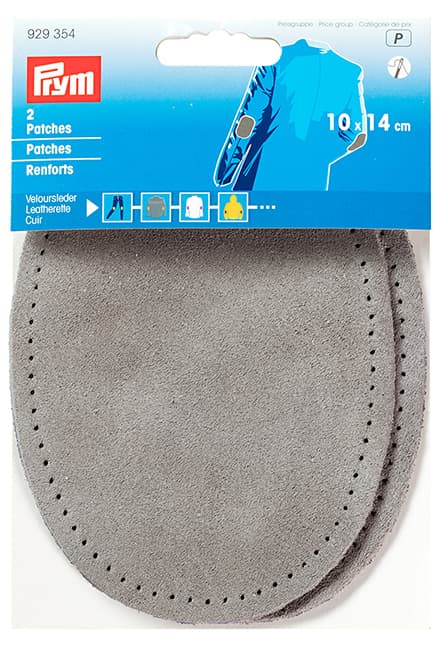 Заплатки замшевые пришивные 10х14см (2 шт) серые undefined