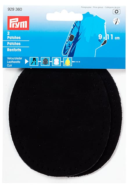 Заплатки замшевые пришивные 9х11см (2 шт) черные undefined