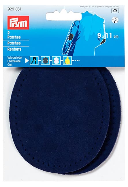 Заплатки замшевые пришивные 9х11см (2 шт) темно-синие undefined