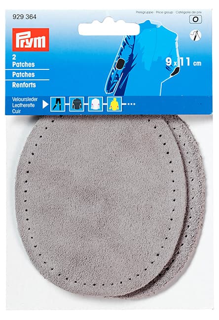 Заплатки замшевые пришивные 9х11см (2 шт) серые undefined