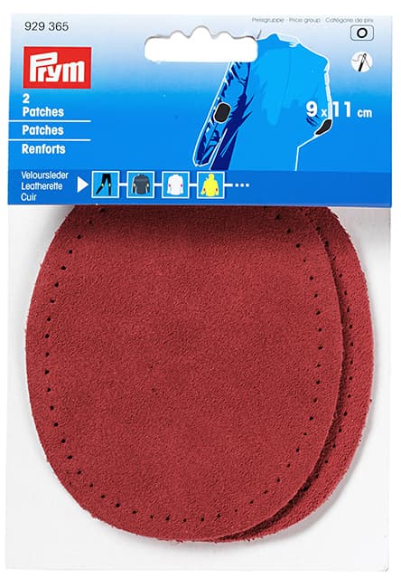 Заплатки замшевые пришивные 9х11см (2 шт) темно-красные undefined