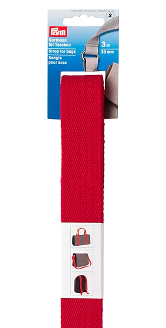 Лента-ремень для сумок 30мм х 3м красная undefined