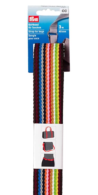 Лента-ремень для сумок 40мм х 3м черная/разноцветная undefined