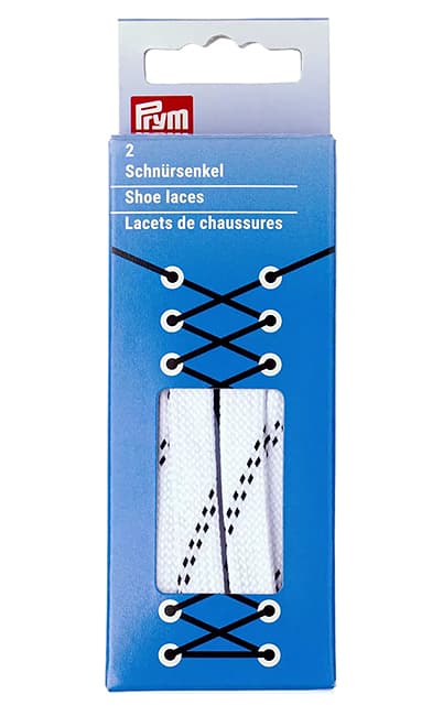 Шнурки для обуви водоотталкивающие, плоские, 10мм х 100см, белые с черным undefined