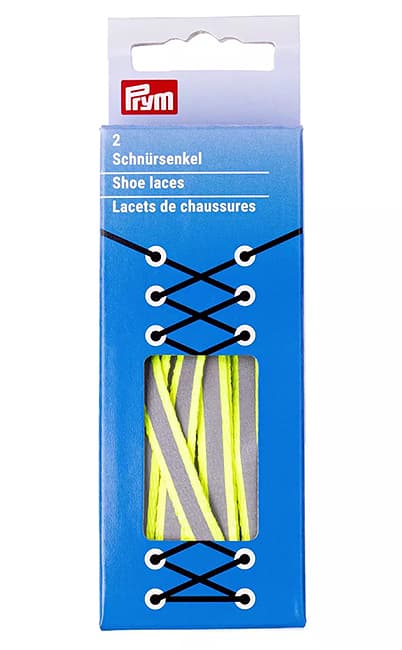 Шнурки для обуви светоотражающие, плоские, 8мм х 120см, желтые с серебристым undefined