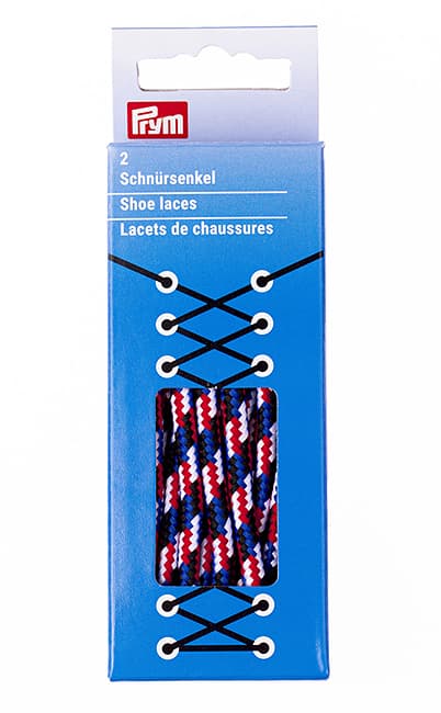 Шнурки для обуви, круглые, 5мм х 120см, синий, красный, белый undefined