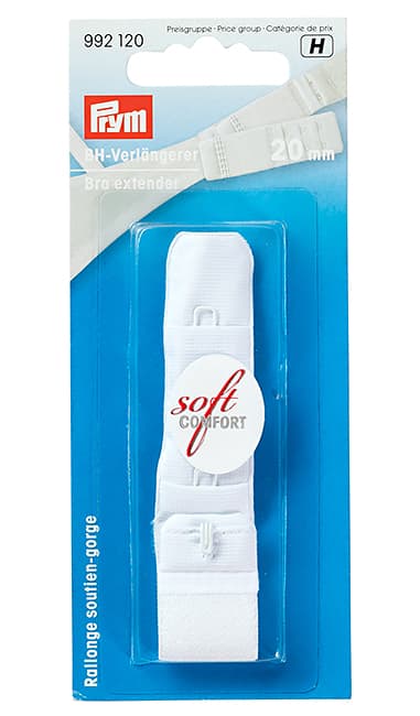 Удлинитель застежки бюстгальтера 20мм (белый), 3х1крючок undefined