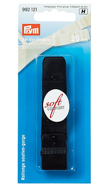 Удлинитель застежки бюстгальтера 20мм (черный), 3х1крючок undefined