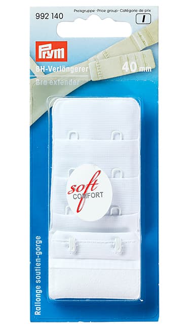 Удлинитель застежки бюстгальтера 40мм (белый) 3х2 крючка undefined