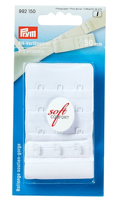 Удлинитель застежки бюстгальтера 50мм (белый) 3х2 крючка undefined