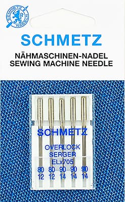 Иглы универсальные для коверлоков и плоскошовных машин №80-90 Schmetz ELx705 5 шт undefined