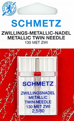 Двойная игла для ниток металлик NM80 NE2.5 Schmetz 130MET-ZWI 1 шт undefined