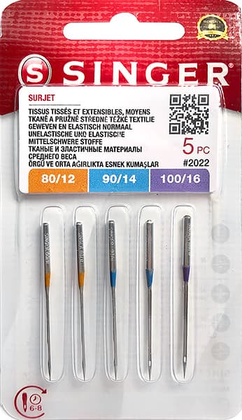 Иглы для оверлоков №80-100 Singer 2022 (500) 5шт undefined