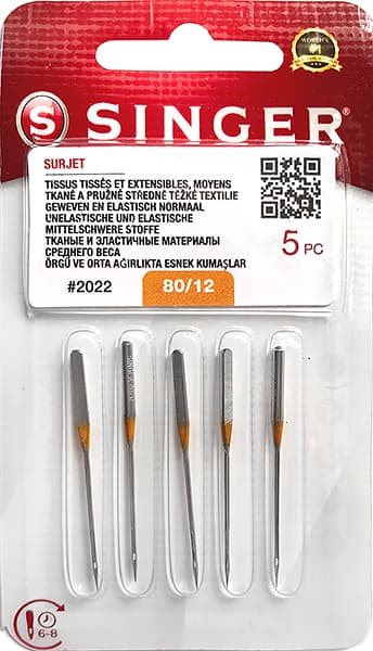 Иглы для оверлоков №80 Singer 2022 (501) 5шт undefined