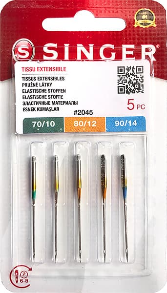 Иглы для эластичных материалов №70-90 Singer 2045 (846) 130/705H-S 5шт undefined
