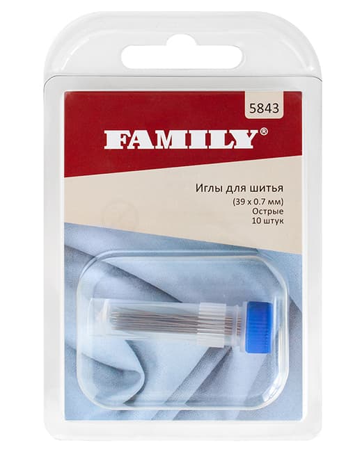 Иглы для шитья (39 х 0,7 мм), острые, 10 шт undefined