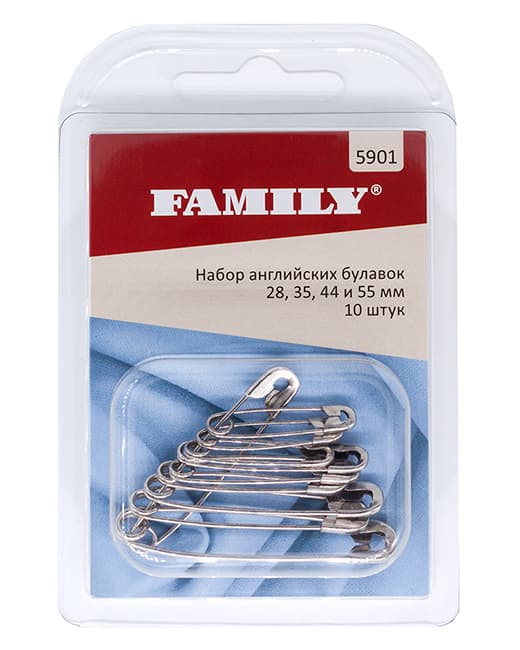 Набор английских булавок 28/35/44/55мм, 10 шт undefined