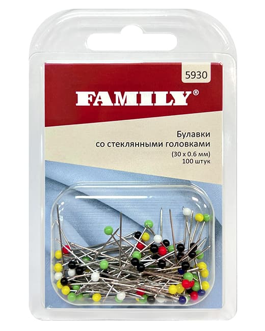 Булавки со стеклянными головками 30х0,6мм 100шт undefined
