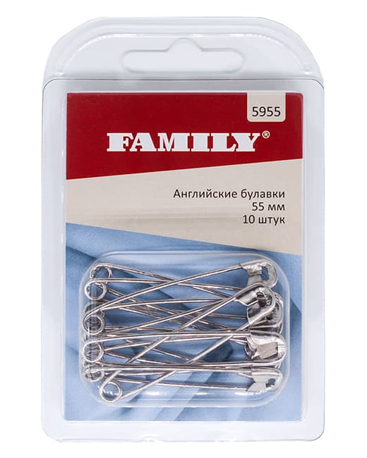 Булавки английские 55мм, 10 шт undefined