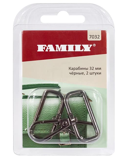 Карабины 32мм, чёрные, 2 шт undefined