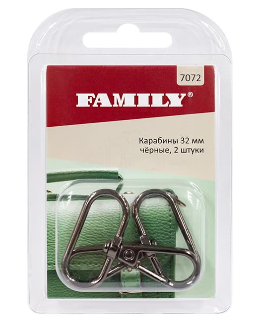 Карабины 32мм, чёрные, 2 шт undefined