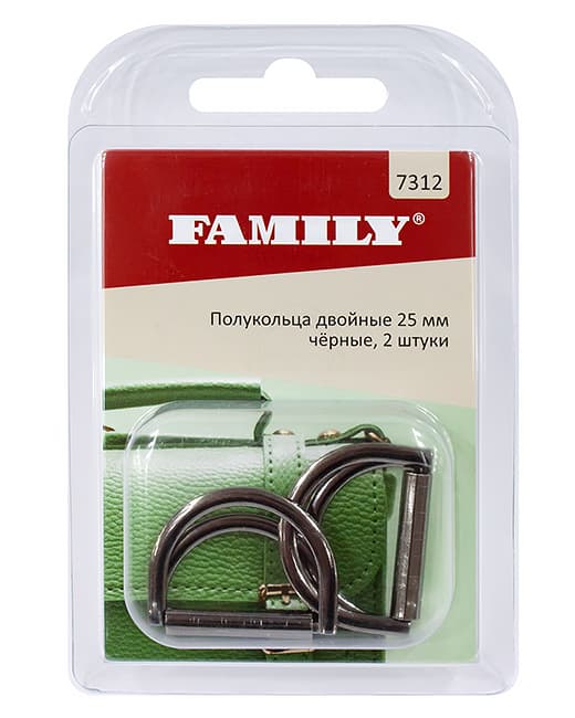 Полукольца двойные 25мм, черные, 2 шт undefined