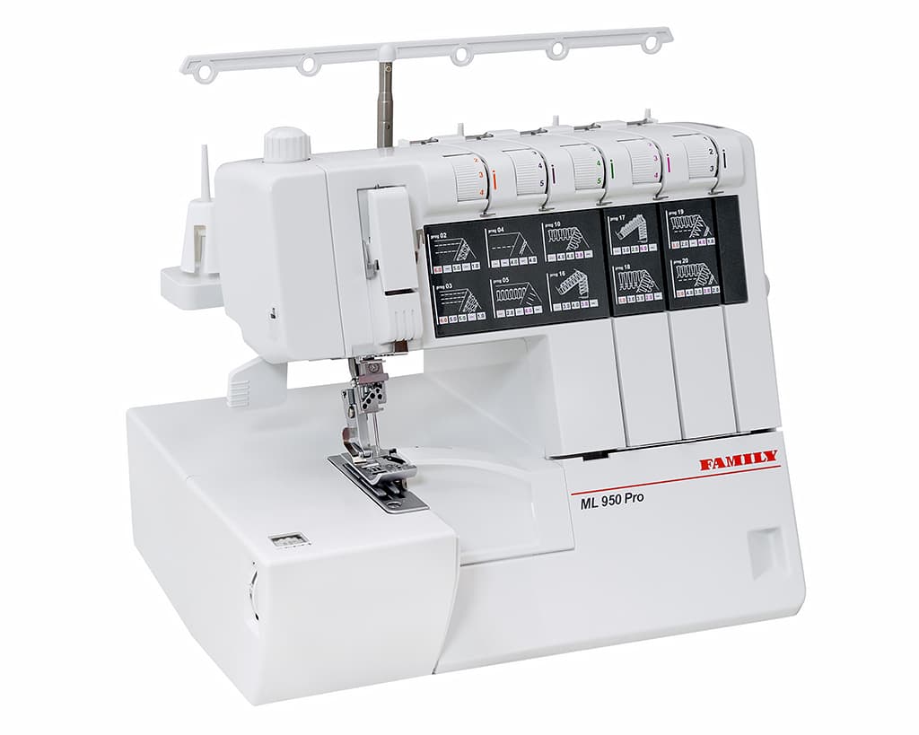 5-ти (4, 3, 2-x) - ниточный оверлок + 3-х игольная 4-х ниточная плоскошовная машина (коверлок) Family ML 950 Pro