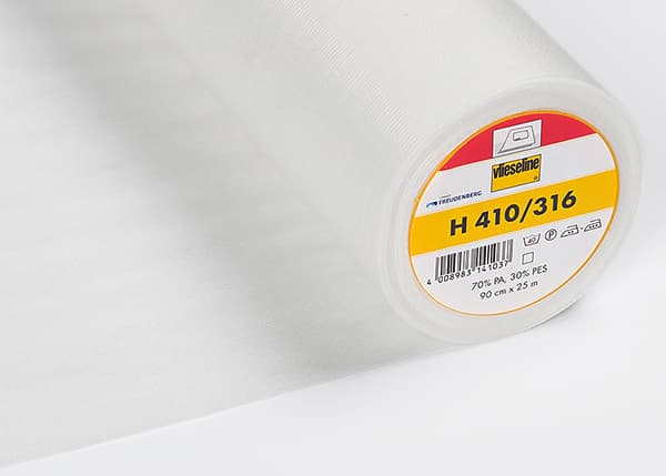 Vlieseline H410 Флизелин легкий со стабилизирующими швами, белый Мягкая клеевая прокладка со швами по длине