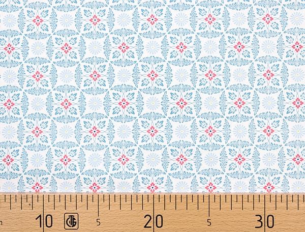 Ткань Gütermann Summer Loft (голубой круглый орнамент на белом) undefined