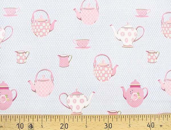 Ткань Gütermann Summer Loft (розовый чайный сервиз на светло-голубом) undefined