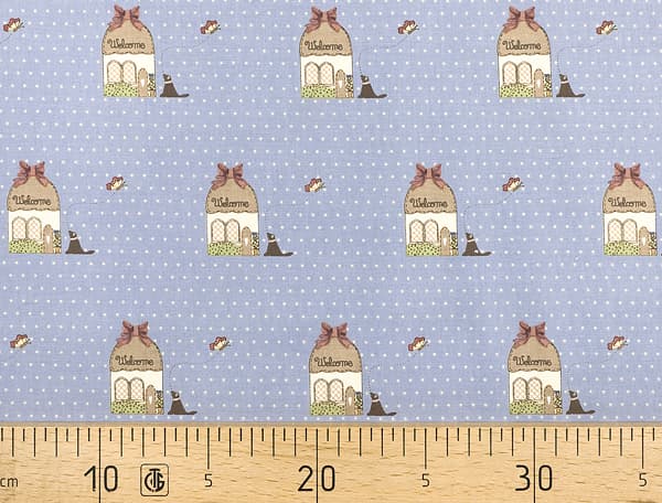 Ткань Gütermann Country Chic Cottage (домик с собакой на голубом) undefined