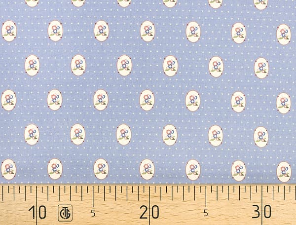 Ткань Gütermann Country Chic Cottage (цветы в рамке на голубом) undefined