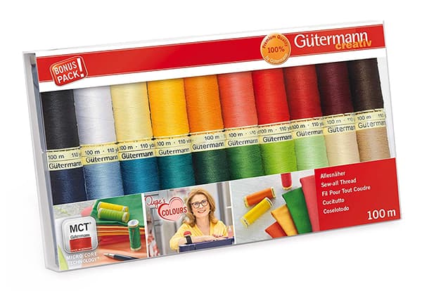 Набор ниток Gütermann Sew All 20 катушек по 100м Универсальные нитки. 100% полиэстер