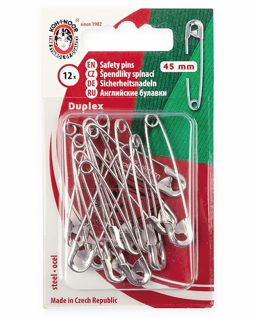 Булавки английские KOH-I-NOOR 5110 №2-1/2, 45мм, 12 шт, никель undefined