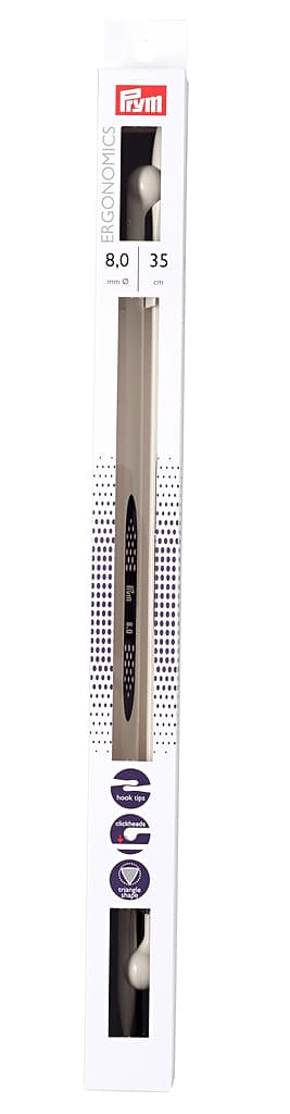 Спицы эргономичные Prym Ergonomics 35см/8,0мм (2шт)